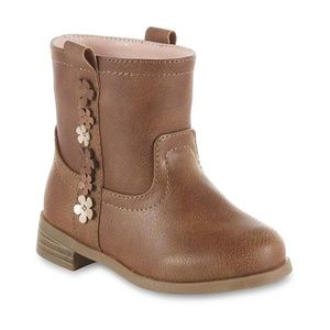 Toddler Ankle Boots Size 12 Faux Leather Slip On